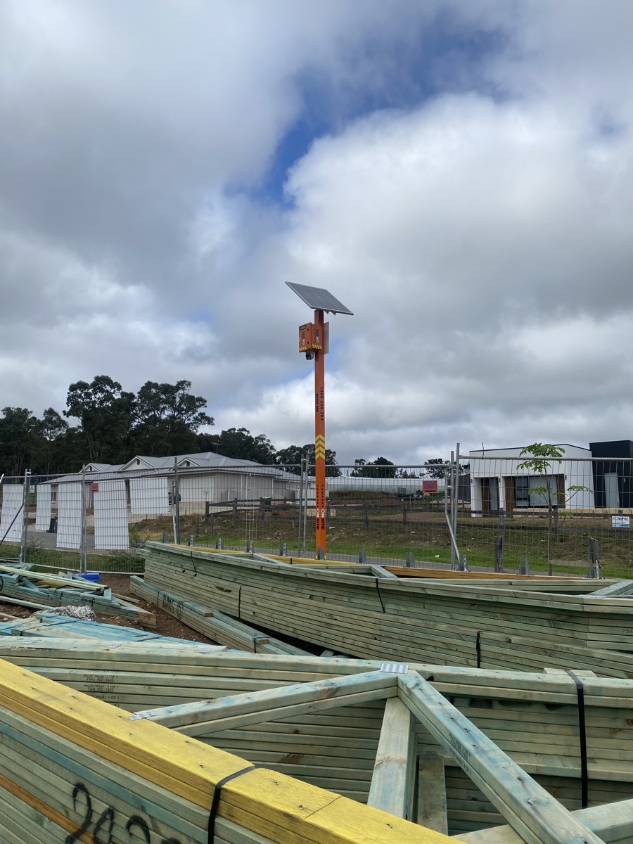 GJ Gardner Homes Camden Thirlmere project secured with Cameras On Site 24/7 solar powered construction site security cameras Australia