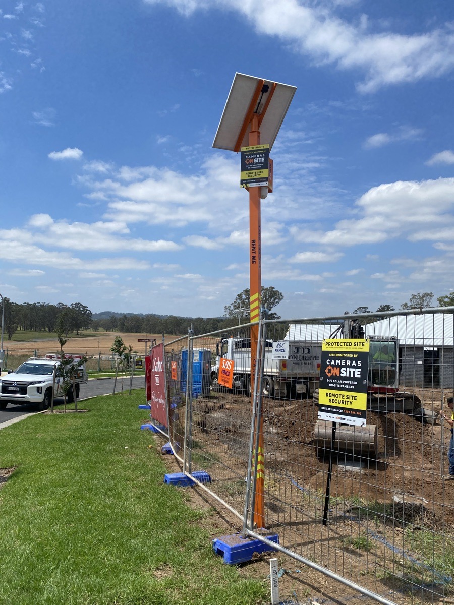 GJ Gardner Homes Camden Wilton construction site protected by Cameras On Site solar powered site security cameras Australia