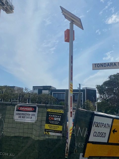 Construction site progress captured by Cameras On Site solar powered time-lapse and security cameras Australia