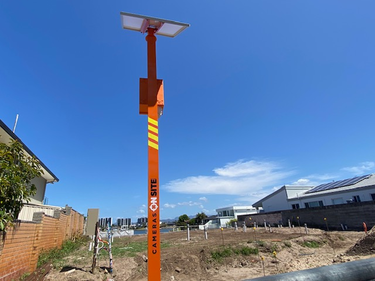 Construction site activity captured by Cameras On Site solar powered security camera providing high quality evidence Australia