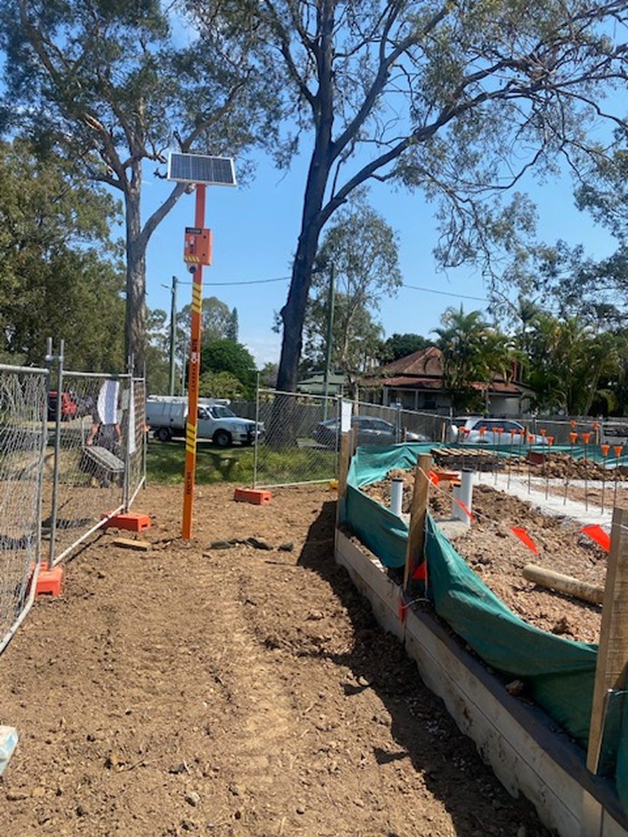 Additional angle of Cameras On Site solar powered surveillance camera installed at a construction site