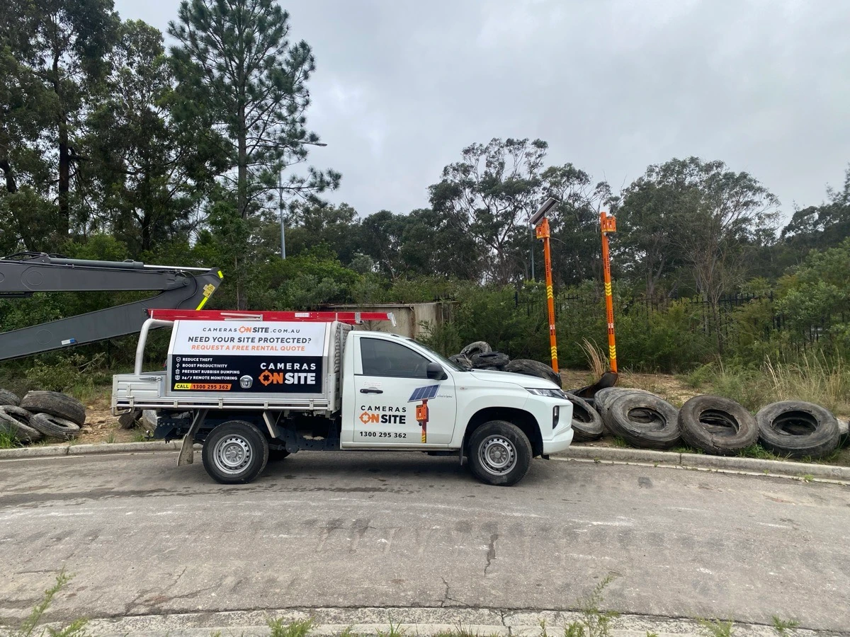 Liquidation Company site secured by Cameras On Site solar powered construction site security cameras Australia