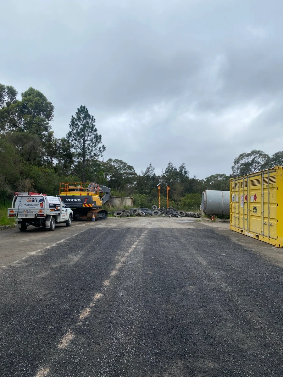 Liquidation Company site secured by Cameras On Site solar powered construction site security cameras Australia