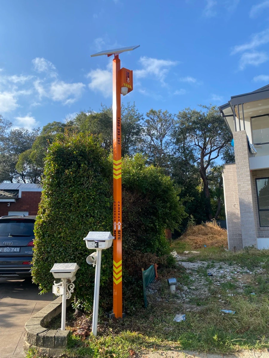 NSW Home Owner residential building project protected by Cameras On Site solar powered site security cameras Australia