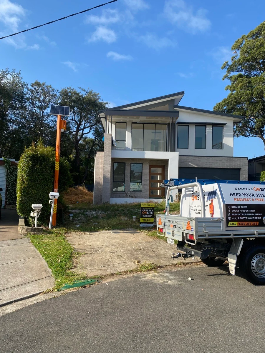 NSW Home Owner development monitored by Cameras On Site solar powered site security cameras Australia