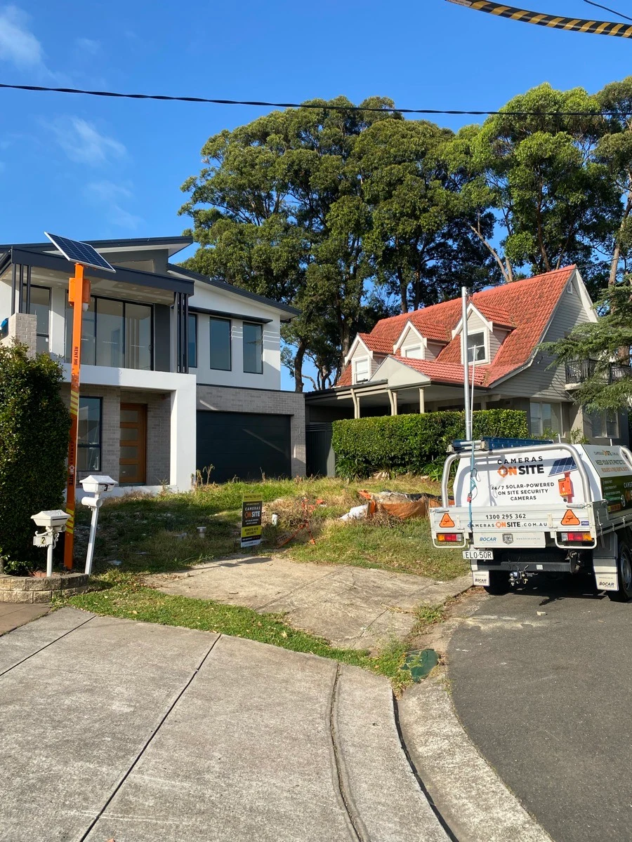 NSW Home Owner building project secured with Cameras On Site 24/7 solar powered construction site security cameras
