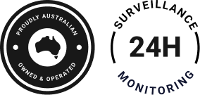 Proudly Australian badge from Cameras On Site supporting local business and construction site security cameras Australia
