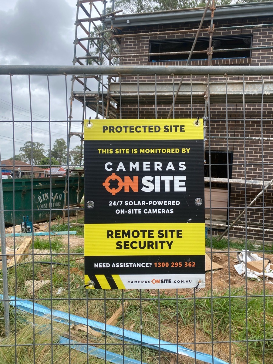 Detailed view of construction site activity captured by Cameras On Site solar powered surveillance camera Australia