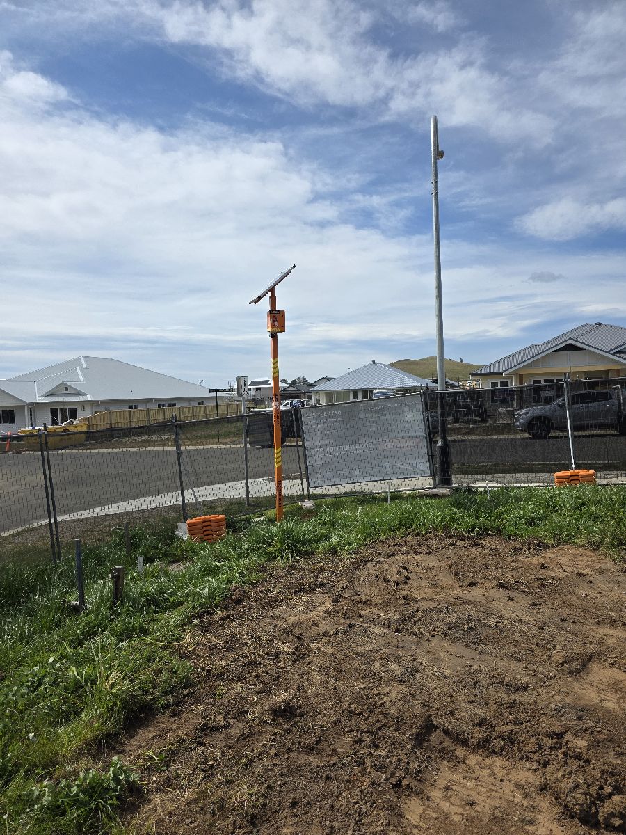 Large scale construction project with Cameras On Site solar powered surveillance camera deployed for site security